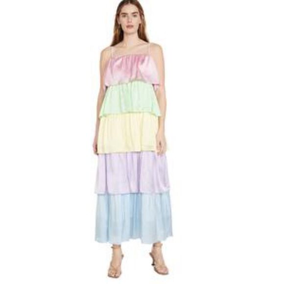 Olivia Rubin Neapolitan Colorblock Cici silk Dress - Picture 5 of 11